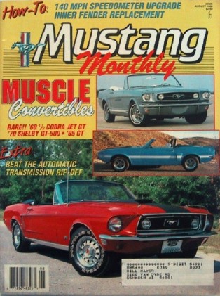 MUSTANG MONTHLY 1988 AUG - K-CODE, FULLY OPTIONED '66